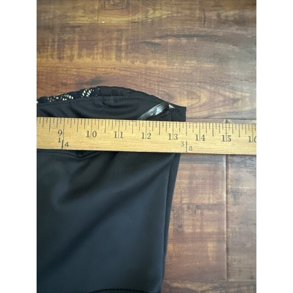 Black Strapless Skater Dress Junior Womens Med  90s Y2K Coquette Fit & Flare - Picture 9 of 12